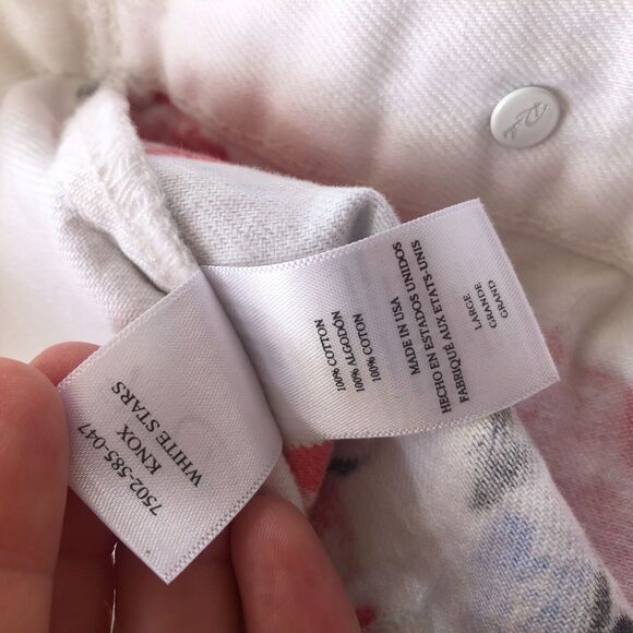 Rails White Knox Stars Women's American Flag Hand Painted Denim Jean Jacket Sz L - Picture 10 of 16